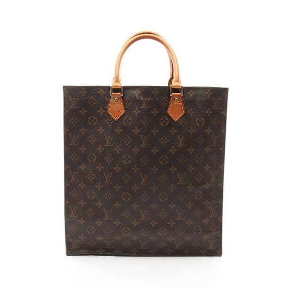 Louis Vuitton Leather Monogram Sac Brown Plat Bag Tote - Picture 1 of 7